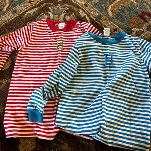 Striped Long Sleeve Kids Tees - Red and Blue